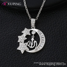 Pendentif de bijoux fantaisie étoile spéciale lune rhodium CZ -30195